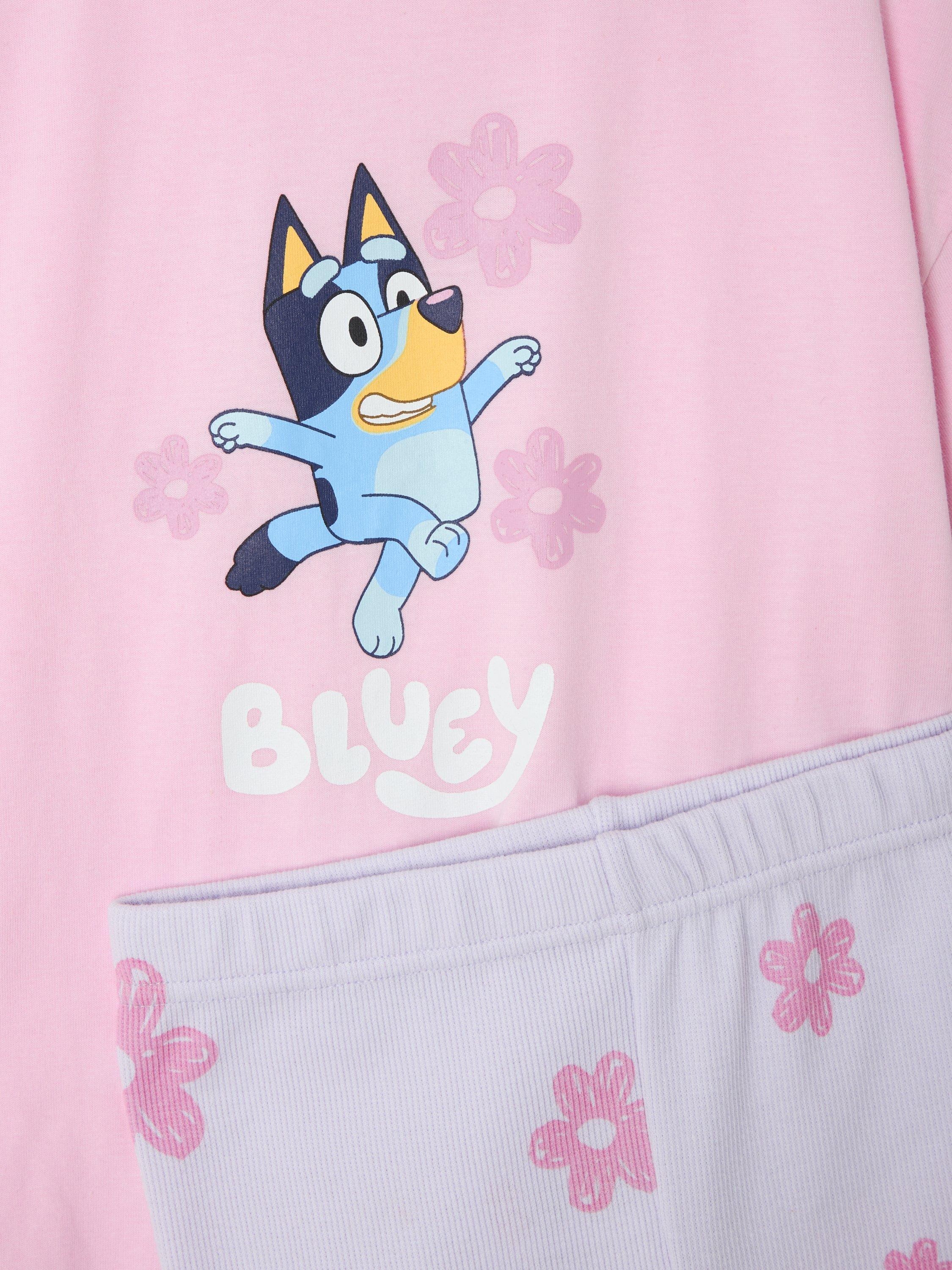 Product image 6 of 7, which shows Bluey Kids' T-Shirt & Cycle Shorts Set, Pink, 3-4 years