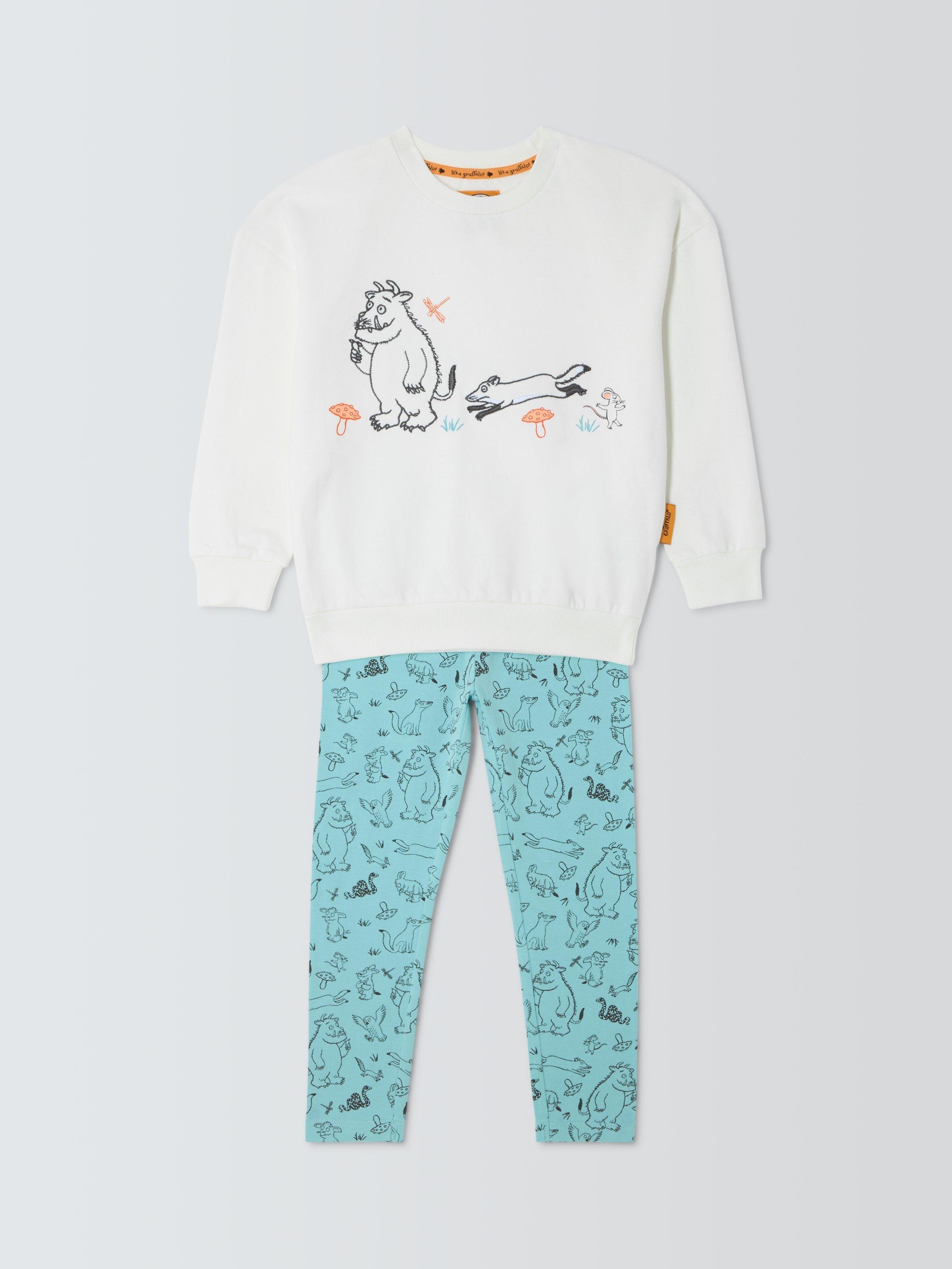 Product image 3 of 6, which shows The Gruffalo Kids' T-Shirt & Leggings Set, White/Blue, 1-2 years