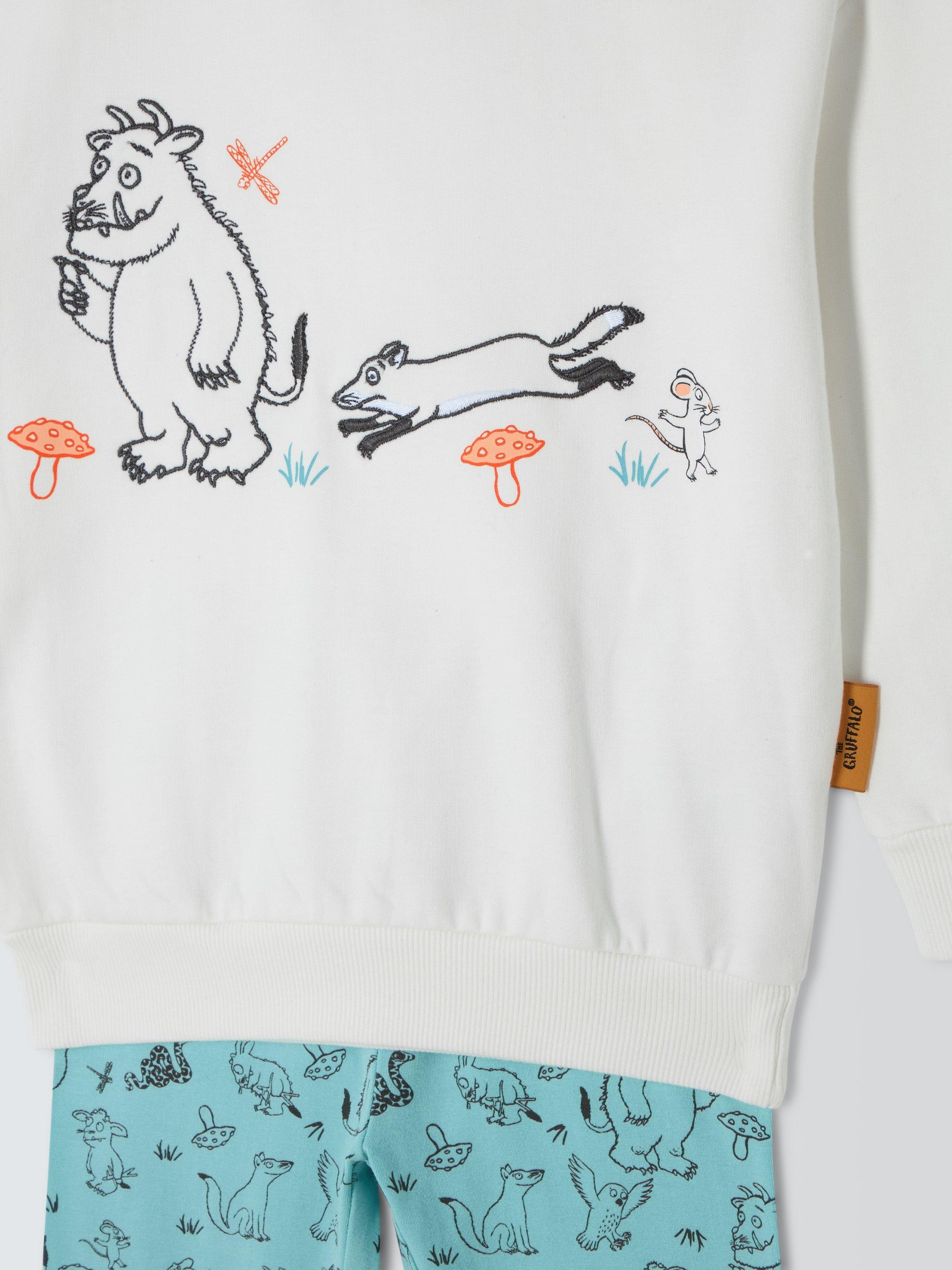 Product image 5 of 6, which shows The Gruffalo Kids' T-Shirt & Leggings Set, White/Blue, 1-2 years