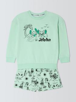Brand Threads Kids' Lilo & Stitch Sweatshirt and Shorts Set, Mint - view 2, Mint
