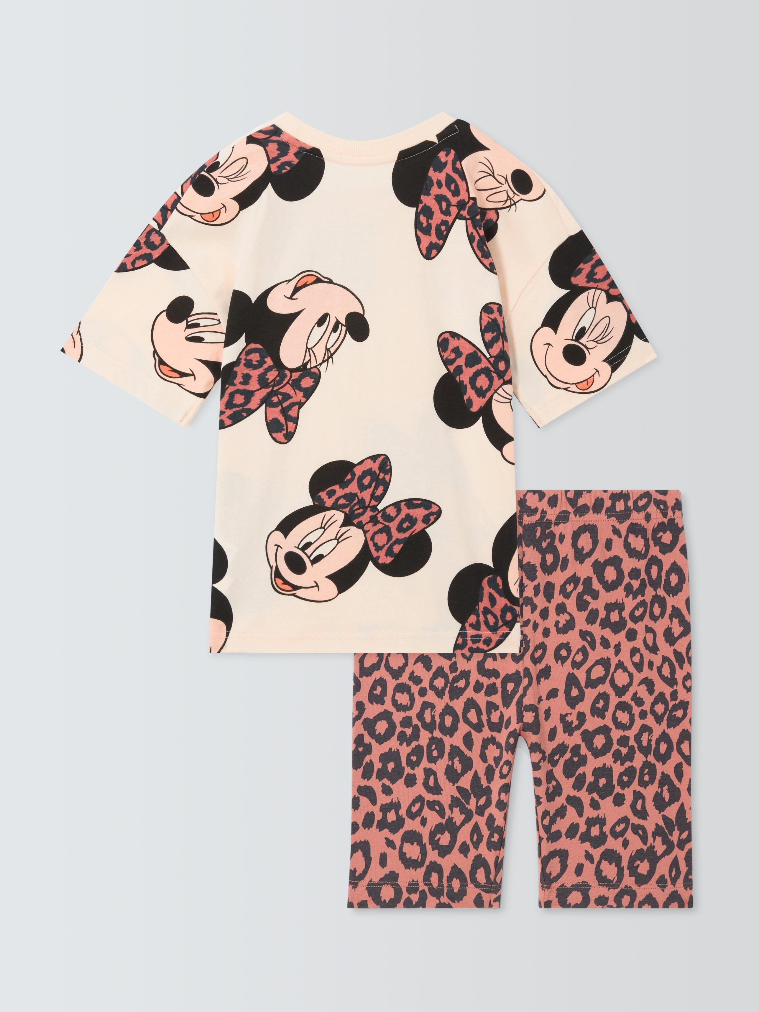 Product image 2 of 3, which shows Brand Threads Kids' Minnie Mouse T-Shirt and Shorts Set, White/Pink, 4-5 years