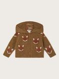 Monsoon Baby Fox Cardigan, Brown