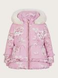 Monsoon Baby Marcella Roses Coat, Multi