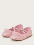 Monsoon Baby Metallic Walker Shoes, Pink