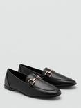 Mango Casa Leather Loafers, Black