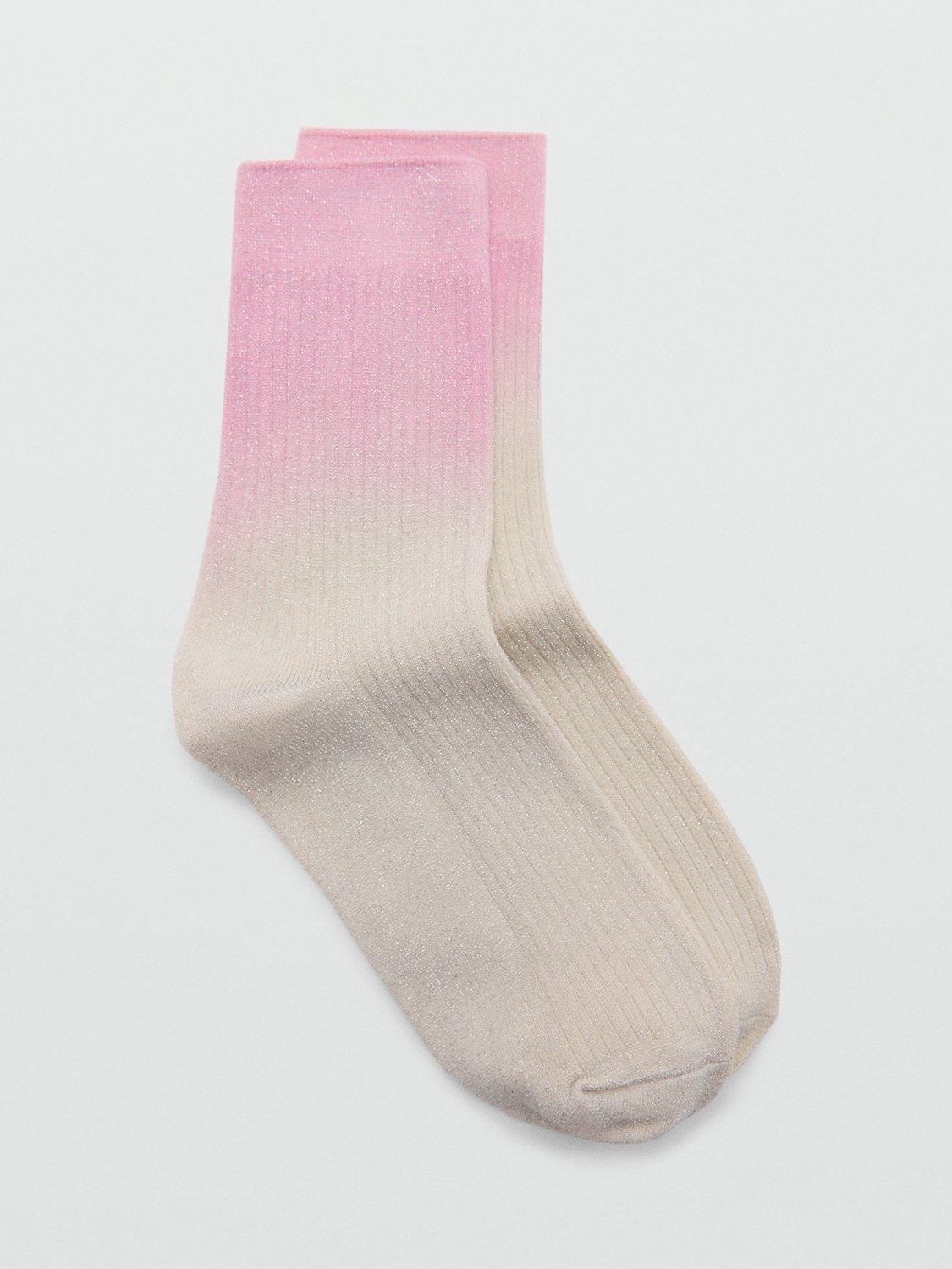 Mango Sunset Crew Socks, Pink/Multi, One Size