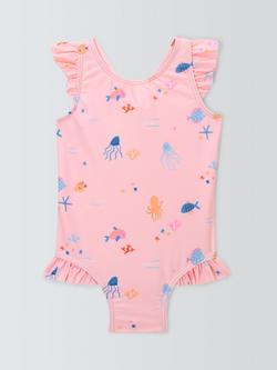 John Lewis Baby Fish Swimsuit, Pink, Pink