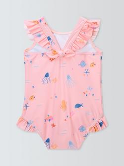 John Lewis Baby Fish Swimsuit, Pink - view 2, Pink
