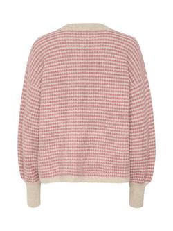 KAFFE Ellery Textured Wool Blend Jumper - view 2, Feather Grey/Rose