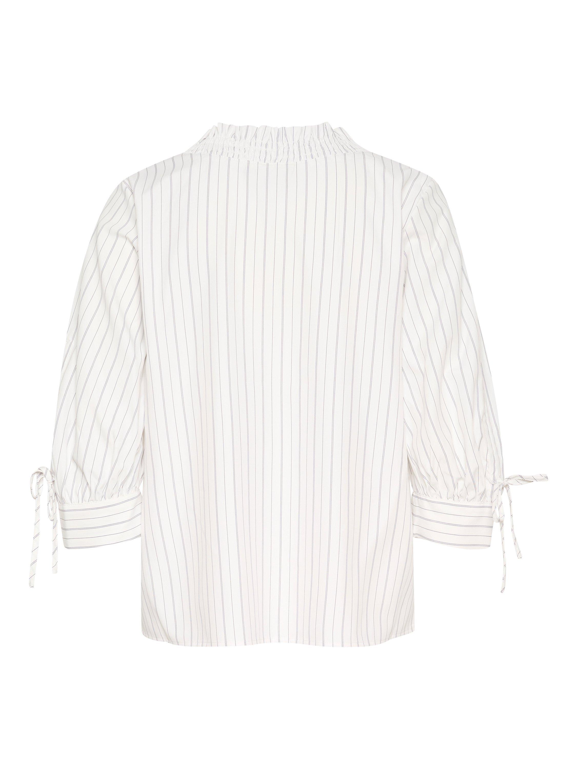 Product image 6 of 6, which shows KAFFE Tara V-Neck Top, White/Grey, 16
