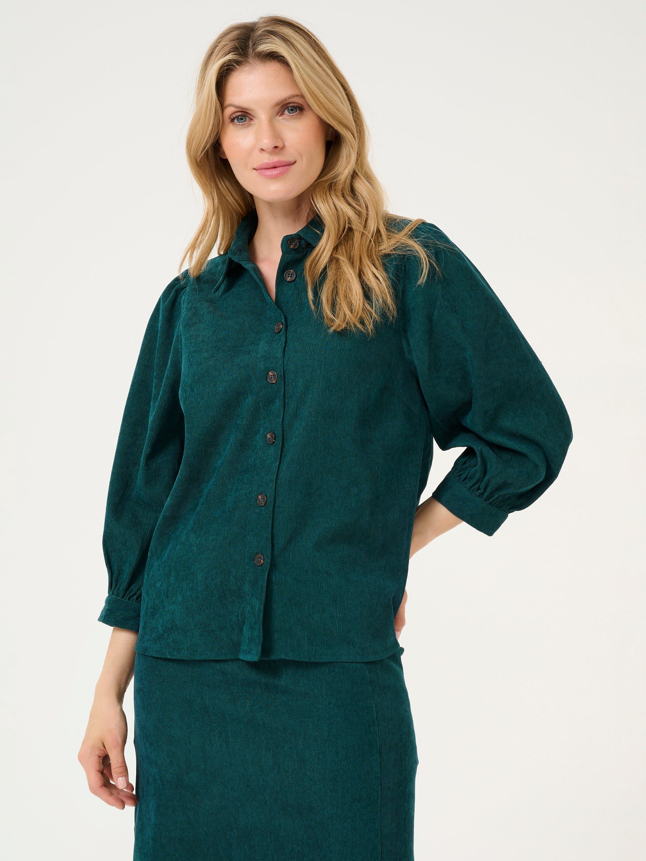 Product image 1 of 6, which shows KAFFE Vera Corduroy Shirt, Aventurine, 12