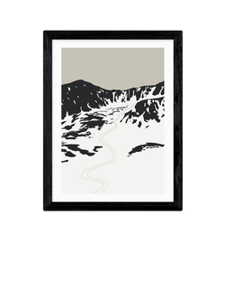 EAST END PRINTS Coit Collective Ski Landscape Framed Print, Black Frame