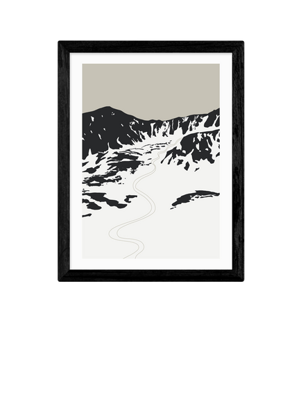 EAST END PRINTS Coit Collective Ski Landscape Framed Print, Black Frame