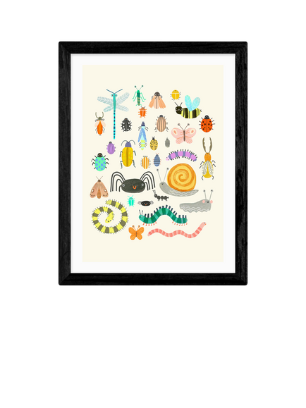 EAST END PRINTS Darcie Olley 'Bugs' Framed Print, Black Frame