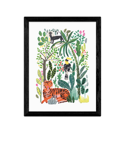EAST END PRINTS Darcie Olley 'Indian Jungle' Framed Print, Black Frame