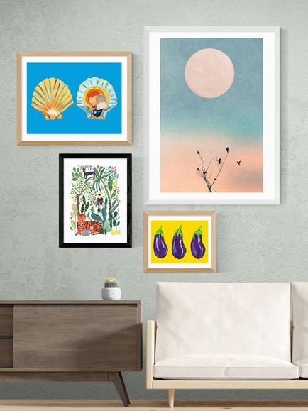 EAST END PRINTS Darcie Olley 'Indian Jungle' Framed Print - view 2, Black Frame