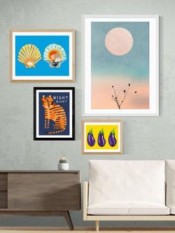 EAST END PRINTS Darcie Olley 'Night Night Tiger' Framed Print - view 2, Black Frame