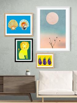 EAST END PRINTS Darcie Olley 'Rise and Shine Lion' Framed Print - view 2, Black Frame