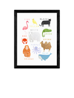 EAST END PRINTS Darcie Olley 'Animals' Framed Print, Black Frame
