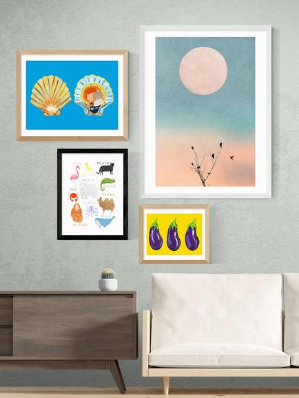 EAST END PRINTS Darcie Olley 'Animals' Framed Print - view 2, Black Frame