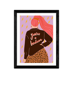 EAST END PRINTS Emmy Lupin Studio 'You're Badass' Framed Print, Black Frame