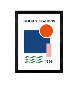 EAST END PRINTS Fan Club 'Good Vibrations' Framed Print, Black Frame