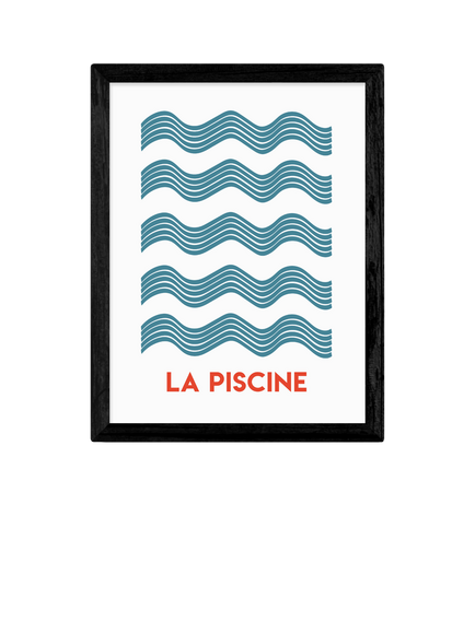 EAST END PRINTS Fan Club 'La Piscine' Framed Print, Black Frame