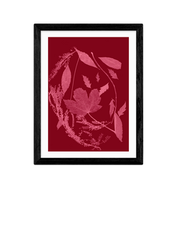EAST END PRINTS Herald Black 'Red Foliage' Framed Print, Black Frame
