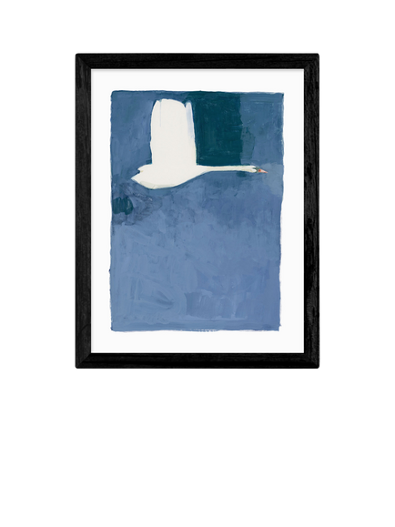 EAST END PRINTS Jörgen Hansson 'Swan II' Framed Print, Black Frame