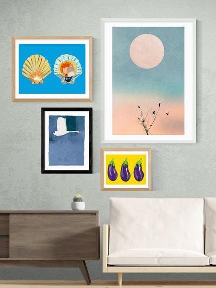 EAST END PRINTS Jörgen Hansson 'Swan II' Framed Print - view 2, Black Frame