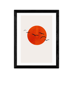 EAST END PRINTS Kubistika 'A Sunny Day' Framed Print, Black Frame