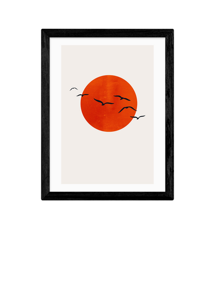 EAST END PRINTS Kubistika 'A Sunny Day' Framed Print, Black Frame