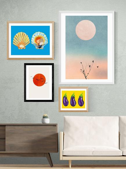 EAST END PRINTS Kubistika 'A Sunny Day' Framed Print - view 2, Black Frame