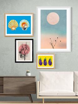 EAST END PRINTS Kubistika 'Memories And Moments' Framed Print - view 2, Black Frame