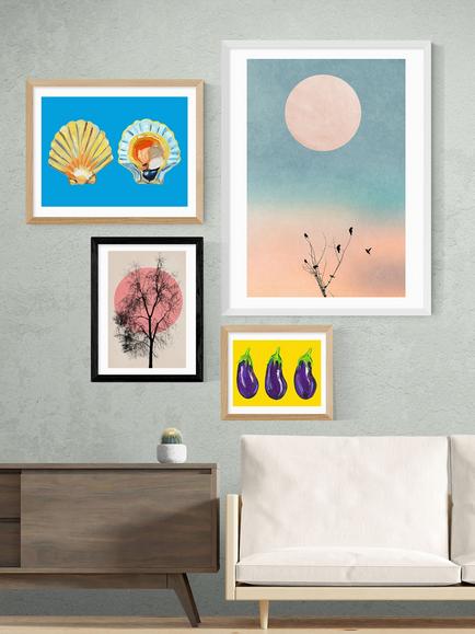 EAST END PRINTS Kubistika 'Memories And Moments' Framed Print - view 2, Black Frame