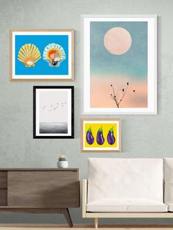 EAST END PRINTS Kubistika 'The Ocean' Framed Print - view 2, Black Frame