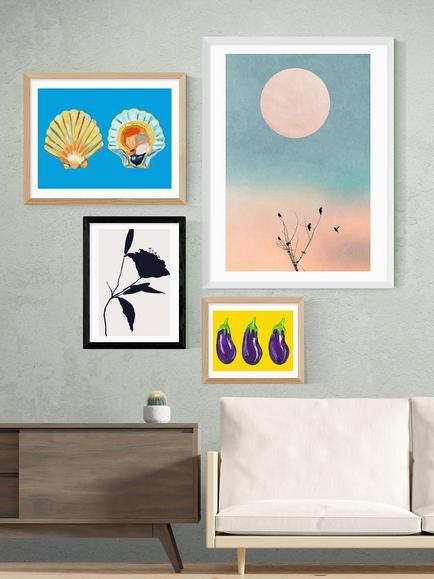 EAST END PRINTS Kubistika 'Nero I' Framed Print - view 2, Black Frame