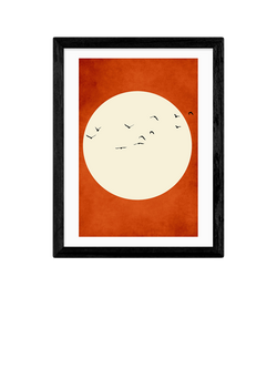 EAST END PRINTS Kubistika 'Warming Feelings' Framed Print, Black Frame