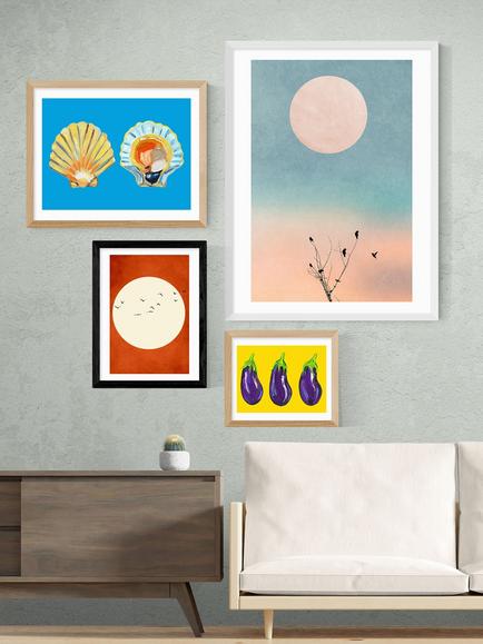 EAST END PRINTS Kubistika 'Warming Feelings' Framed Print - view 2, Black Frame