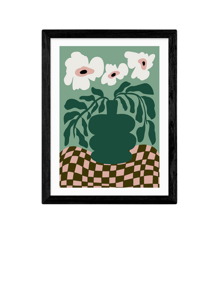 EAST END PRINTS Miho Art Studio 'Bold Blossom Pottery' Framed Print, Black Frame