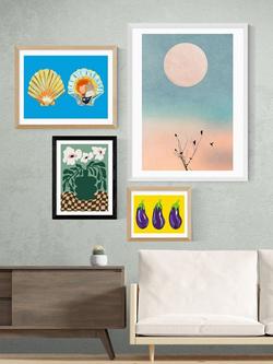 EAST END PRINTS Miho Art Studio 'Bold Blossom Pottery' Framed Print - view 2, Black Frame