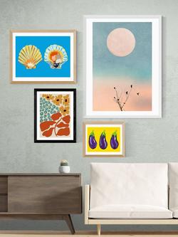 EAST END PRINTS Miho Art Studio 'Exotic Flower Garden' Framed Print - view 2, Black Frame