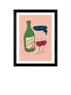 EAST END PRINTS Poet and Painter 'Wine Not?' Framed Print, Black Frame