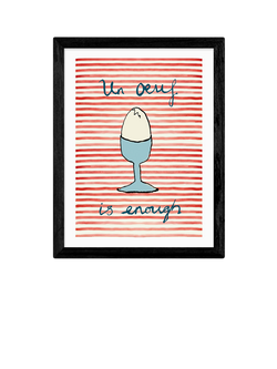 EAST END PRINTS Poet and Painter 'Un Oeuf' Framed Print, Black Frame