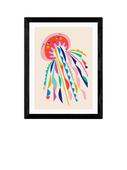 EAST END PRINTS Rachel Lee 'Jellyfish' Framed Print, Black Frame