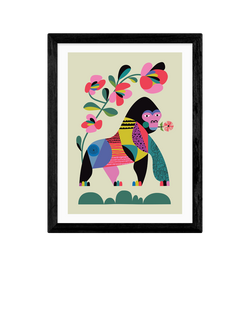 EAST END PRINTS Rachel Lee 'Gorilla' Framed Print, Black Frame
