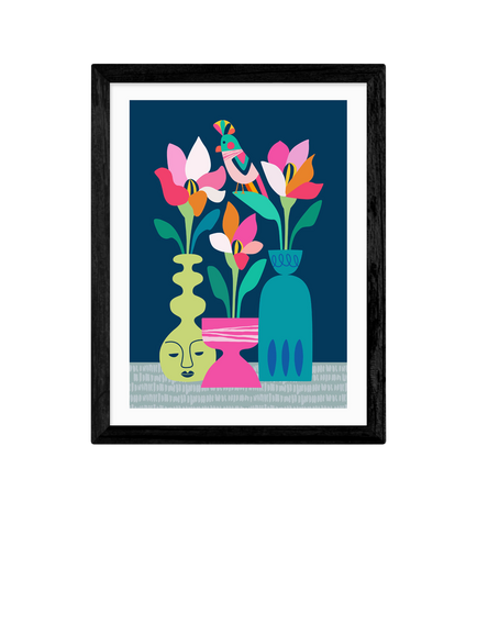 EAST END PRINTS Rachel Lee 'Magnolias' Framed Print, Black Frame