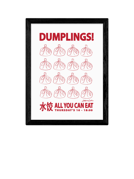 EAST END PRINTS Stephie Cardona 'Dumplings' Framed Print, Black Frame