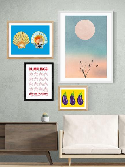 EAST END PRINTS Stephie Cardona 'Dumplings' Framed Print - view 2, Black Frame