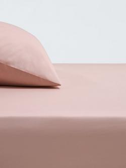 John Lewis Crisp & Fresh Egyptian Cotton Percale 200 Thread Count Deep Fitted Sheet, Rosa